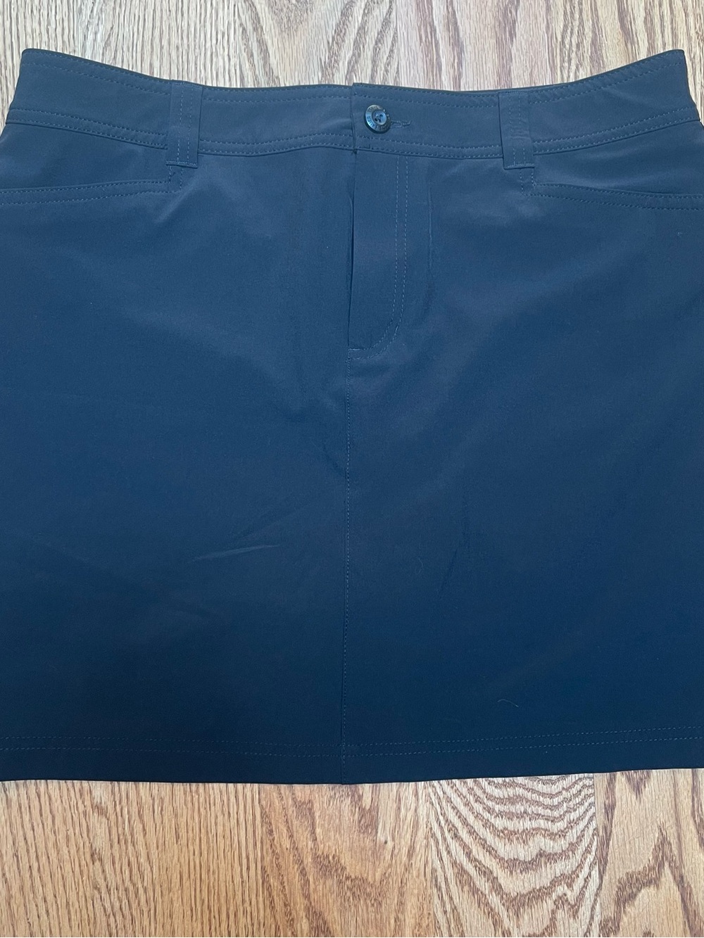 Eddie Bauer Black Zip-Front Skirt